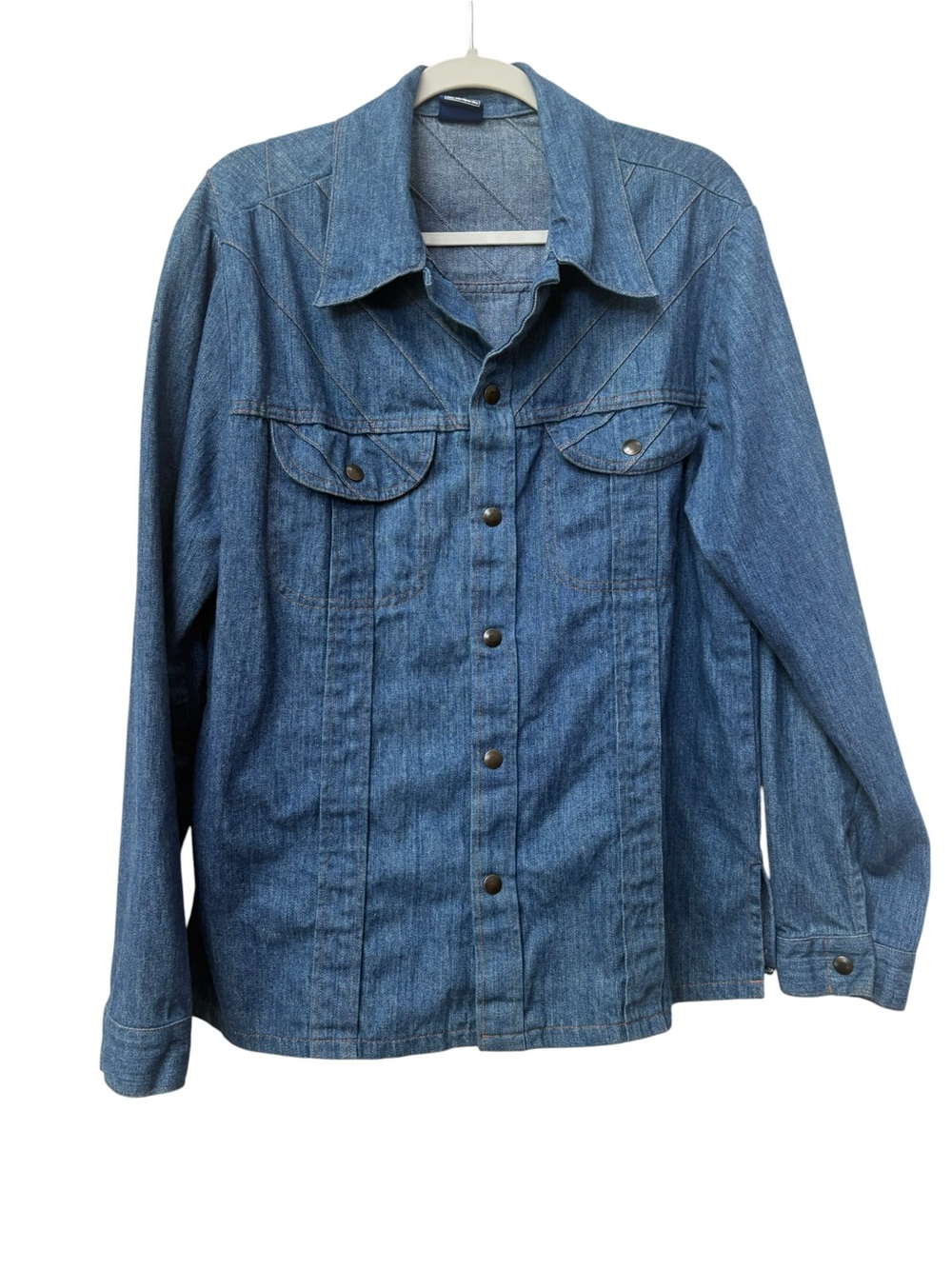 Vintage 70s Sears Jeans Joint Blue Denim Shirt Jacket mens size L